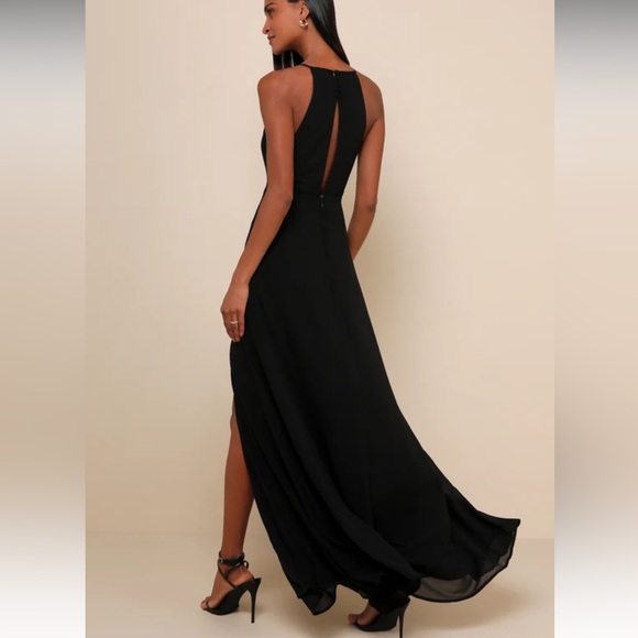 Lulus, black, lace-trimmed, maxi-dress - Picture 2 of 12